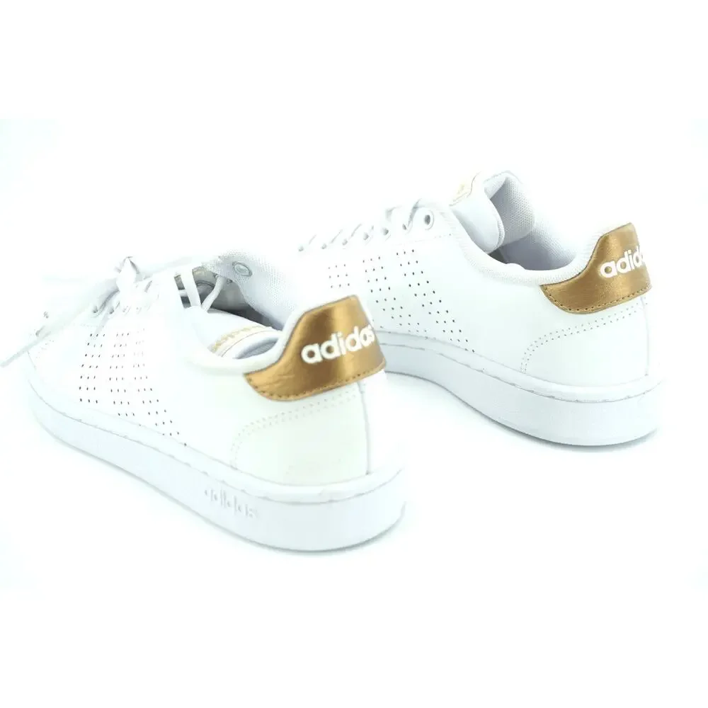 Adidas Women Avantage White Leather Lace-Up Sneaker Size 6.5 striped